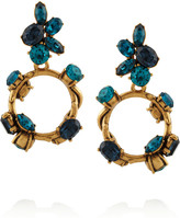 Thumbnail for your product : Oscar de la Renta Gold-tone crystal earrings