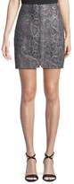 Thumbnail for your product : Rebecca Taylor Snake-Print Leather Zip-Front Short Skirt