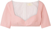Thumbnail for your product : Sara Battaglia Cropped Gingham Cotton-blend Top
