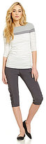Thumbnail for your product : Calvin Klein Performance Stripe-Print Knit Jersey Top