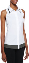 Thumbnail for your product : Lafayette 148 New York Lenni Sleeveless Two-Tone Blouse