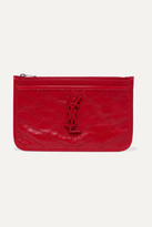 Thumbnail for your product : Saint Laurent Niki Quilted Crinkled Glossed-leather Pouch