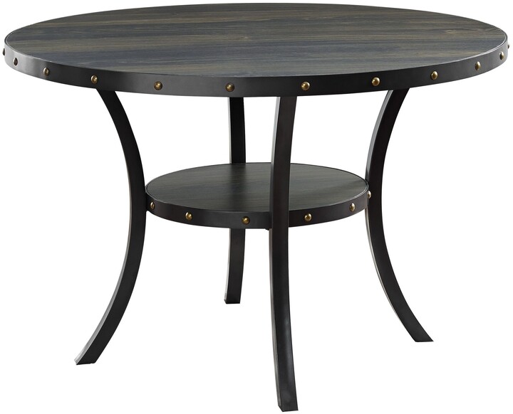 47-Inch New Classic Furniture Celeste Faux Marble Round Dining Table Espresso 