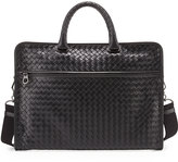 Thumbnail for your product : Bottega Veneta Soft Woven Leather Computer Bag, Black