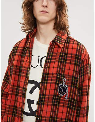 Gucci Checked oversized wool-blend shirt