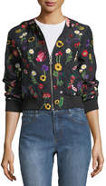 Thumbnail for your product : Alice + Olivia Lonnie Embroidered Hooded Bomber Jacket