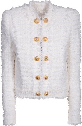 WornOnTV: Nikki's white tweed jacket with fringed trim on The