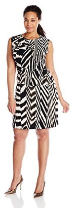 Calvin Klein Women's Plus-Size Printed Side-Ruched Dress