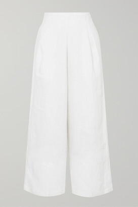 Faithfull The Brand Meridian Cropped Linen Wide-leg Pants - White
