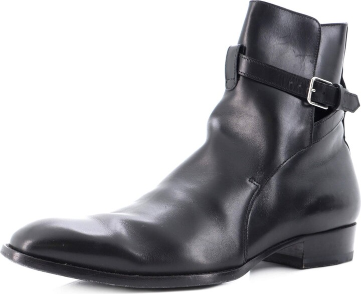 saint laurent leather jodhpur boots