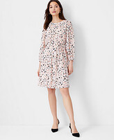Thumbnail for your product : Ann Taylor Petite Floral Pleat Front Belted Flare Dress
