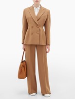 Thumbnail for your product : Sara Battaglia High-rise Wide-leg Crepe Trousers - Light Brown