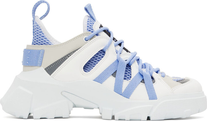 McQ White & Blue Orbyt Sneakers - ShopStyle