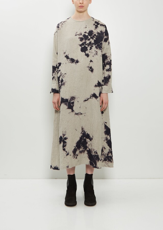 Suzusan Linen Wide Pullover Dress Black