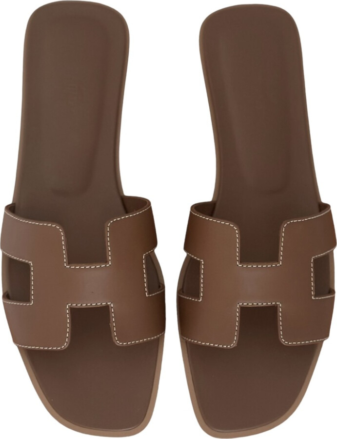 Hermes Oran leather sandal ShopStyle