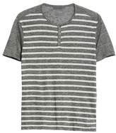 Thumbnail for your product : John Varvatos Collection Stripe Linen Henley T-Shirt