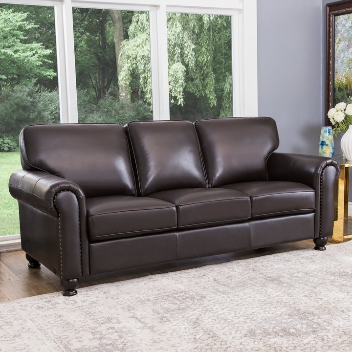 Abbyson Jackson Ivory Faux Leather Foldable Futon Sofa Bed Shopstyle