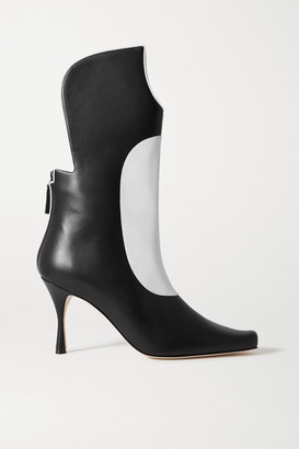 black and white two tone boots