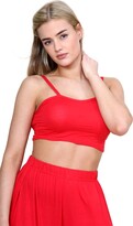 Thumbnail for your product : janisramone Womens Ladies New Plain Camisole Cami Bralet Vest Thin Strappy Gym Sports Running Bra Crop Top Neon Pink