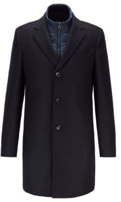 HUGO BOSS Slim Fit Wool Blend Coat With Detachable Inner Bib - Light Grey -  ShopStyle
