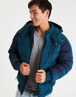 American Eagle Outfitters AE Colorblock Puffer Ski Jacket