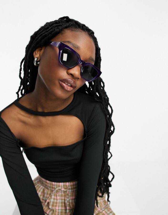 A.Kjaerbede Kaws sunglasses in purple transparent - ShopStyle