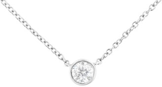 Haus of Brilliance 10K Gold 0.25 Carat Diamond Classic Bezel-Set Solitaire Pendant Necklace with 16"-18" Adjustable Chain