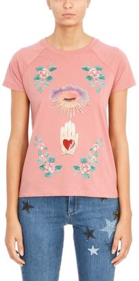RED Valentino Printed Pink Jersey T-shirt