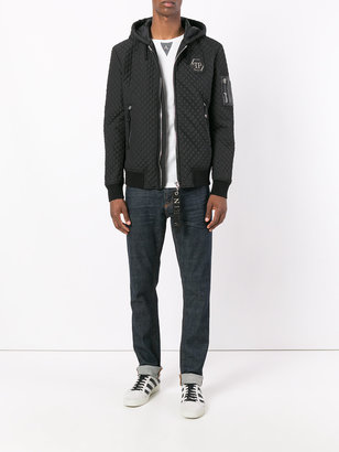 Philipp Plein quilted hooded jacket