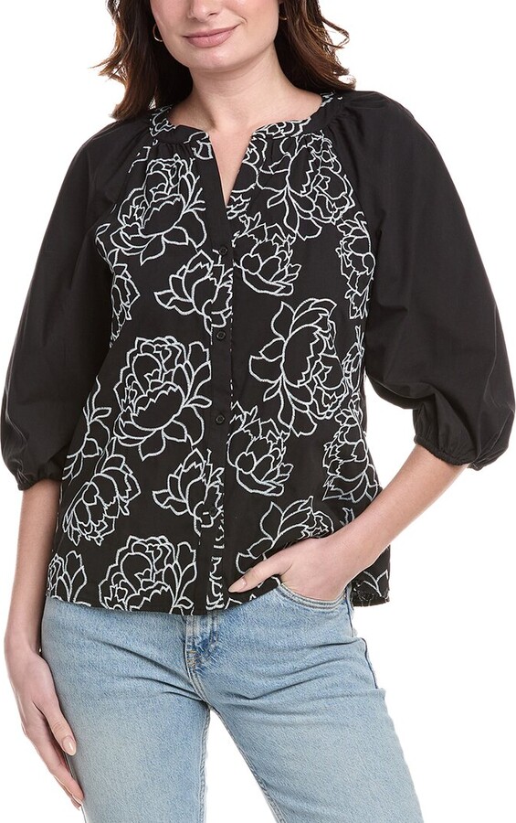 Vince Camuto Embroidered Top