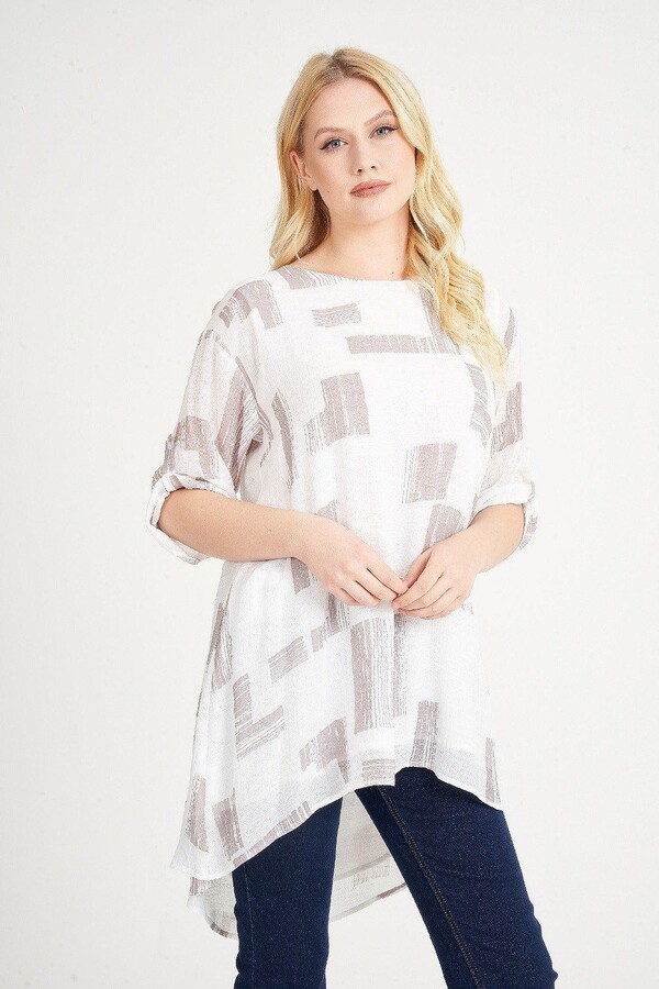 Saloos Linen Look Long Line Layered Top with Necklace ShopStyle