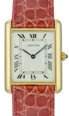Cartier Classic Paris Tank 18K Yellow Gold & Beige Dial 29mm Womens Watch