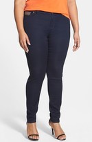Thumbnail for your product : MICHAEL Michael Kors 'Jetset' Embellished Pocket Stretch Skinny Jeans (Twilight) (Plus Size)