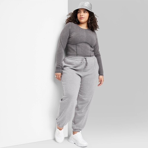 Wild Fable Women' High-Rie Tapered Sweatpant Heather 2X - ShopStyle Pants