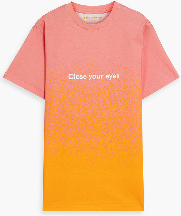 RABANNE Printed cotton-jersey T-shirt