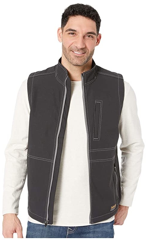 ariat men's black vernon softshell logo vest