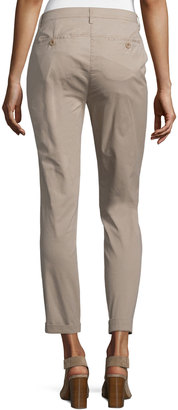 Eileen Fisher Slim-Fit Cropped Trousers, Mocha, Plus Size