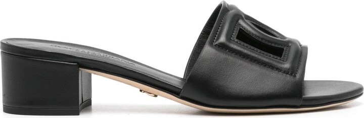 Dolce & Gabbana Logo Leather Sandals