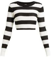 Thumbnail for your product : Dodo Bar Or Margaret Striped Cotton Top - Black White
