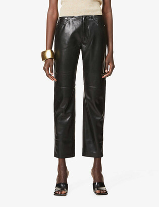 Nanushka Vinni Vegan Leather Straight-Leg Pants | INTERMIXÂ®