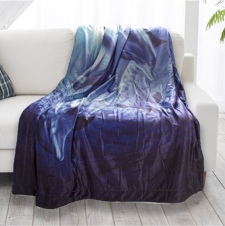 Lavish Home Sherpa Fleece Throw Blanket