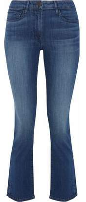 3x1 W2 Split Mid-Rise Cropped Coated Flared Jeans