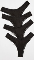 Thumbnail for your product : Stripe & Stare Black 4 Pack Thong Box