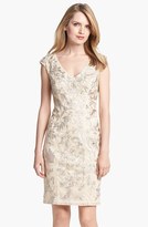 Thumbnail for your product : Sue Wong Embellished Cap Sleeve Sheath