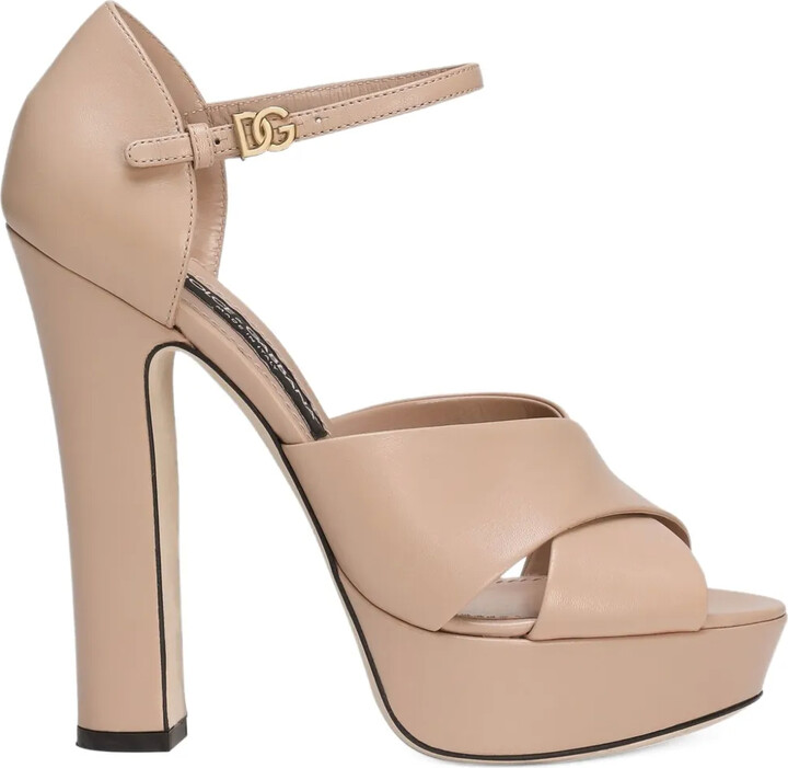 Dolce & Gabbana 135mm Crossover Platform Sandals