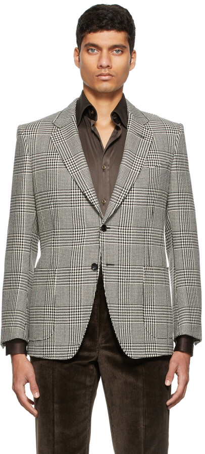 Tom Ford Black & White Prince Of Wales O'Connor Blazer - ShopStyle
