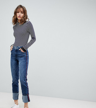 contrast stripe jeans