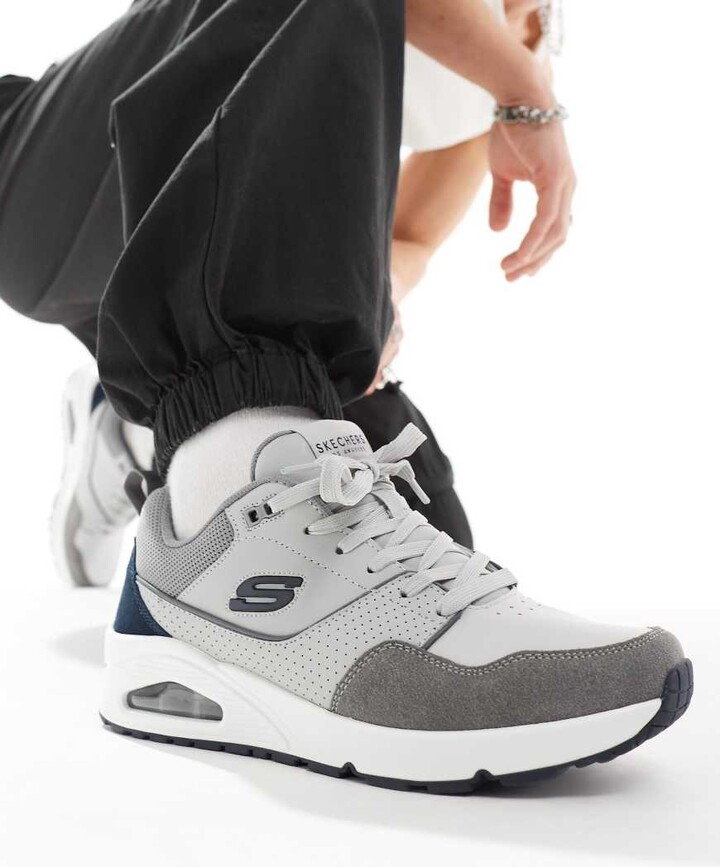 Skechers Uno retro one trainer in grey ShopStyle