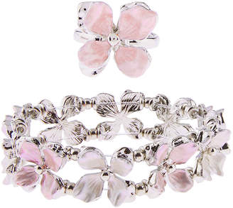 Monsoon Pearly Flower Girl Bracelet & Ring Set