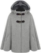 Thumbnail for your product : Azbro Women's Winter Wool Blend Hooded Cape Cloak Coat, XL